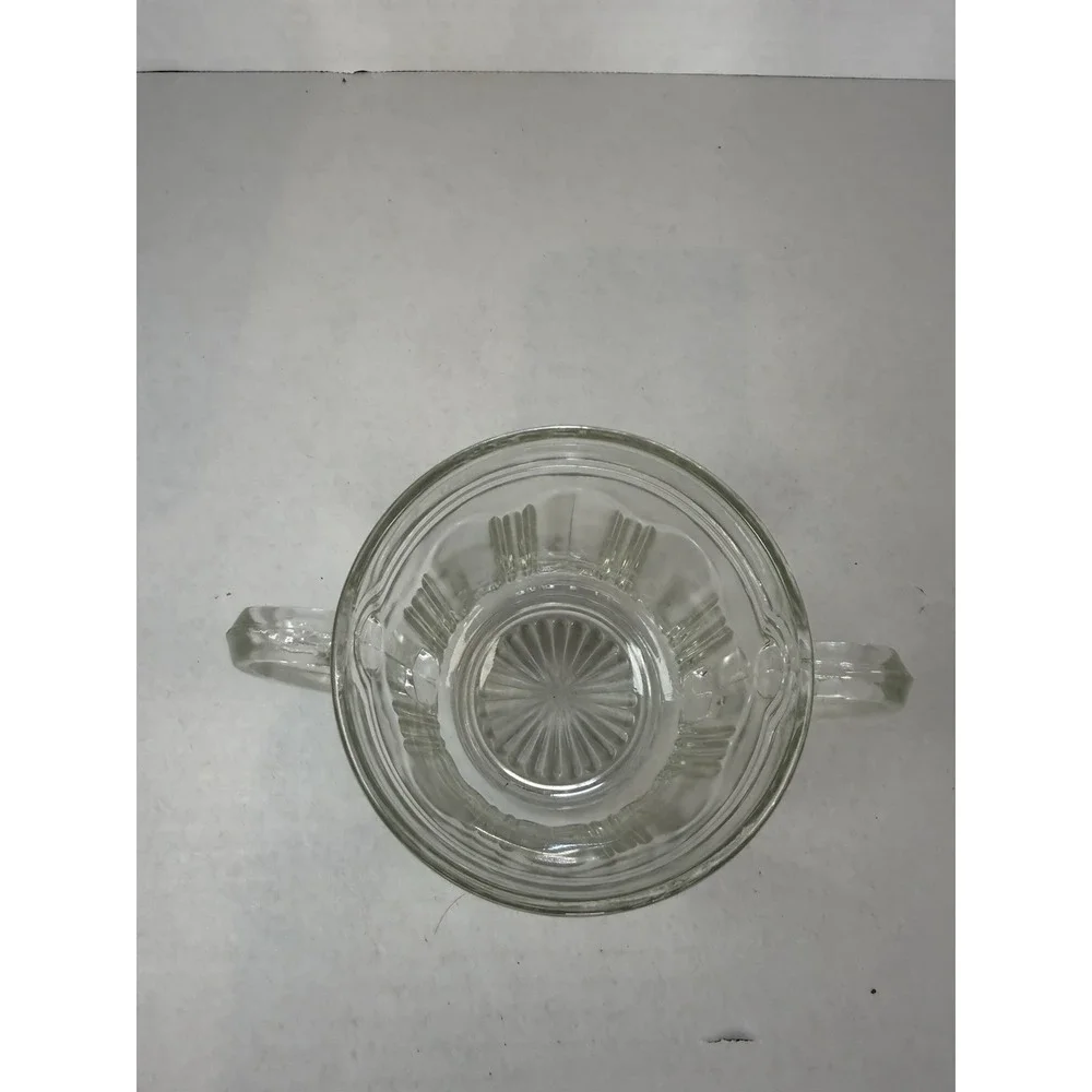 Anchor Hocking Colonial Knife Fork Crystal Clear Sugar Bowl Depression Glass